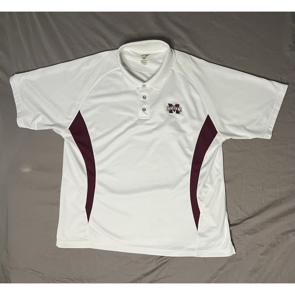 Pro Player Mississippi State Bulldogs Polo Shirt Men's Size XL White Football